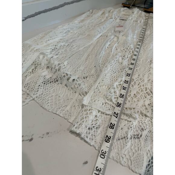 NWT Kaktus Cardigan Swim Cover-Up‎ Lace Crochet White Size Small Beach - Picture 4 of 7